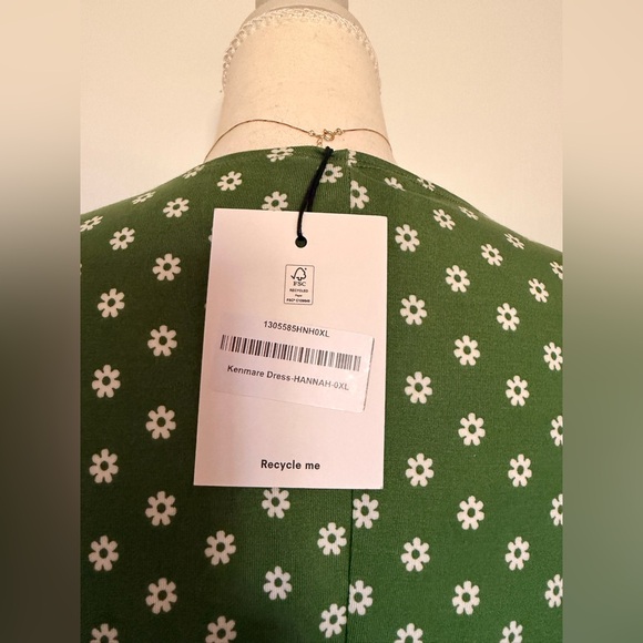 Reformation Green Polka Dot Long Sleeve Dress - Picture 4 of 9